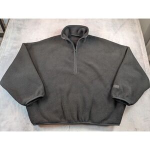 Fear Of God Essentials Black 1/4 Zip Oversized Pullover Fleece EUC Size Medium